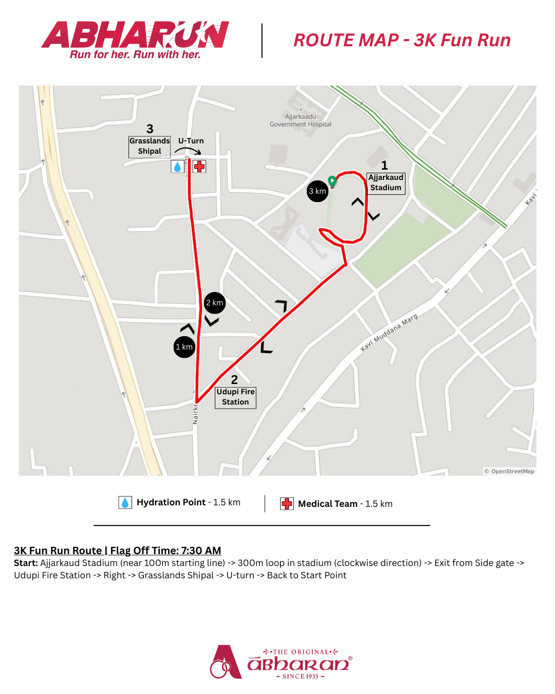 3K Fun Run Route Map